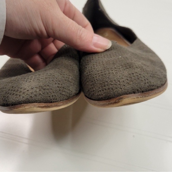 Toms Green Suede Jutti Flats Size 11 - Picture 4 of 5